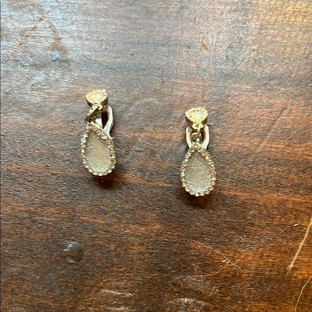 Elegant Silver Clip-On Teardrop Earrings